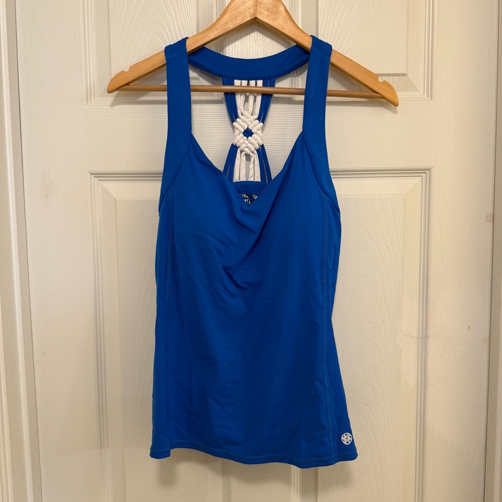 NWT Lilly Pulitzer Luxletic Pilar Bra Tank UPF 50 in Bluefin - Picture 3 of 7